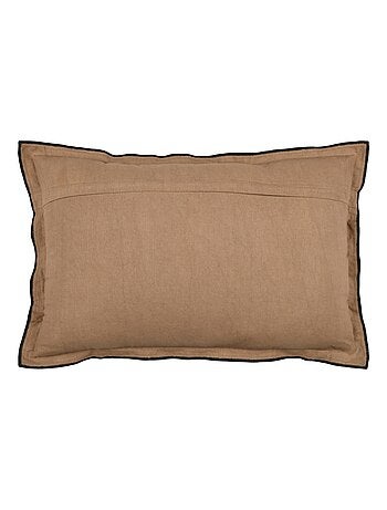 Coussin volant plat feston noir coton