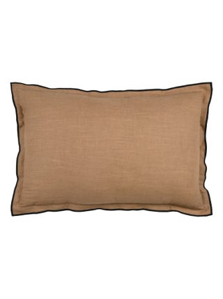 Coussin volant plat feston noir coton