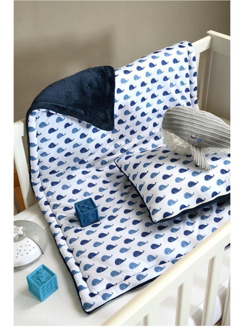 Coussin Wally petite baleine Bleu - Kiabi
