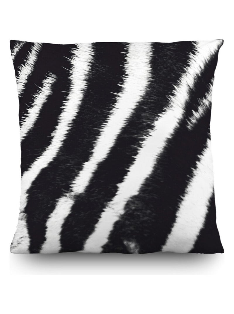 Coussin zébré - 45 cm x 45 cm Blanc - Kiabi