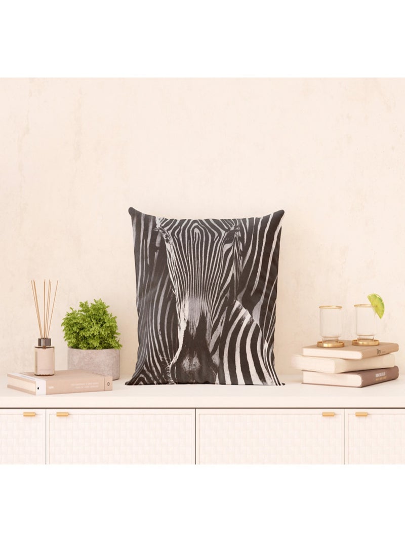 Coussin zébré - 45 cm x 45 cm Blanc - Kiabi