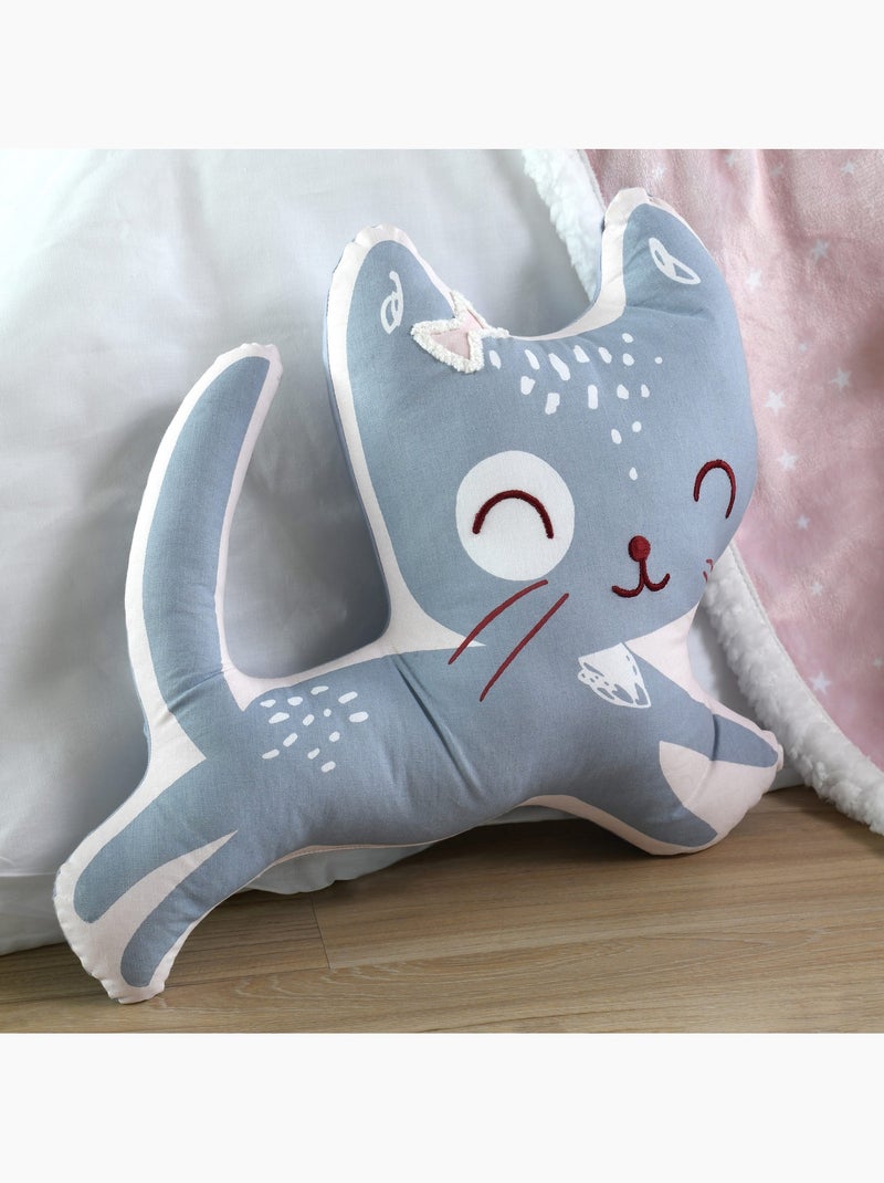 Coussin zoeline forme de chat Gris clair - Kiabi