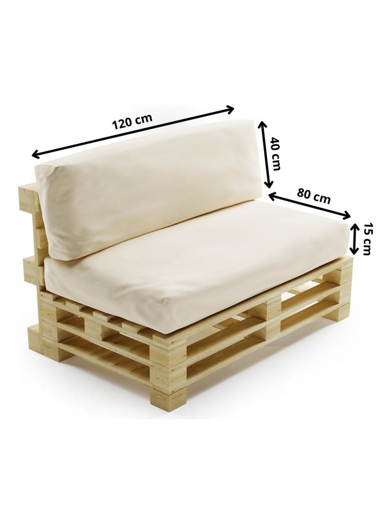Coussins Palette Déhoussable Imperméable LOT - Bananair Beige - Kiabi