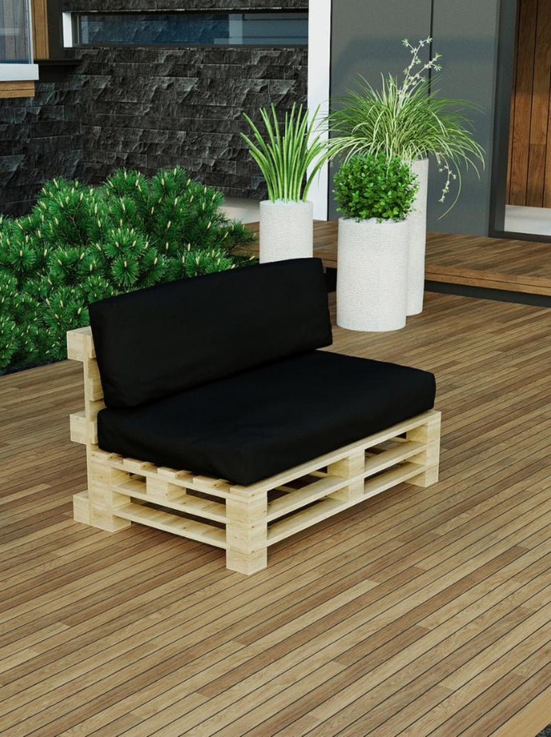 Coussins Palette Déhoussable Imperméable LOT - Bananair Noir - Kiabi