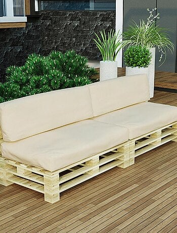 Coussins Palette Déhoussable Imperméable LOT x2 - Bananair