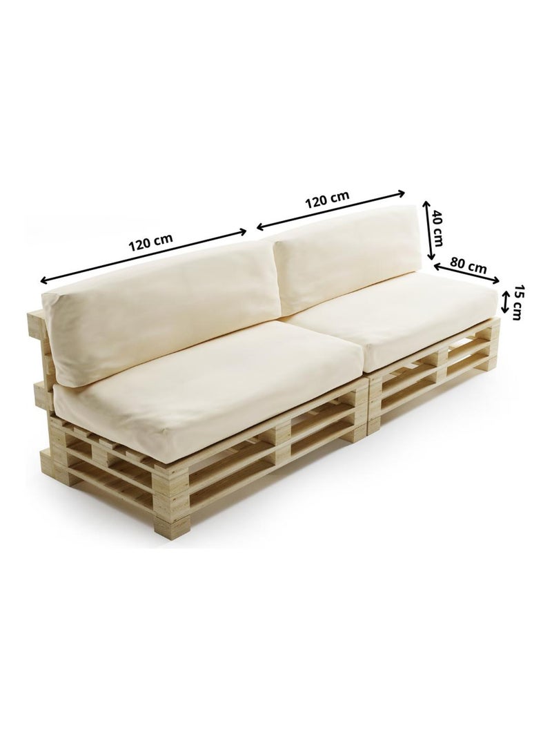 Coussins Palette Déhoussable Imperméable LOT x2 - Bananair Beige - Kiabi