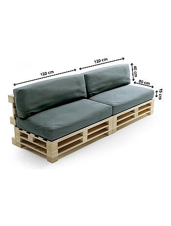 Coussins Palette Déhoussable Imperméable LOT x2 - Bananair