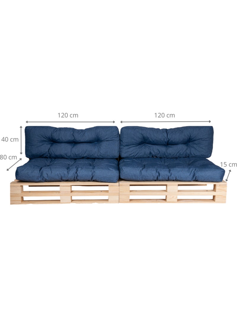 Coussins Palette lot x2 en polyester - Bananair Bleu - Kiabi