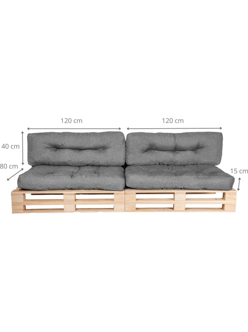 Coussins Palette lot x2 en polyester - Bananair Gris - Kiabi