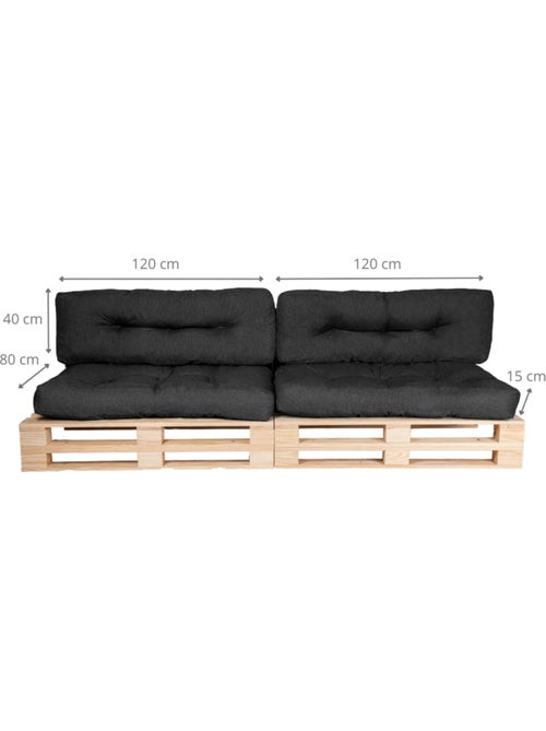 Coussins Palette lot x2 en polyester - Bananair - Kiabi