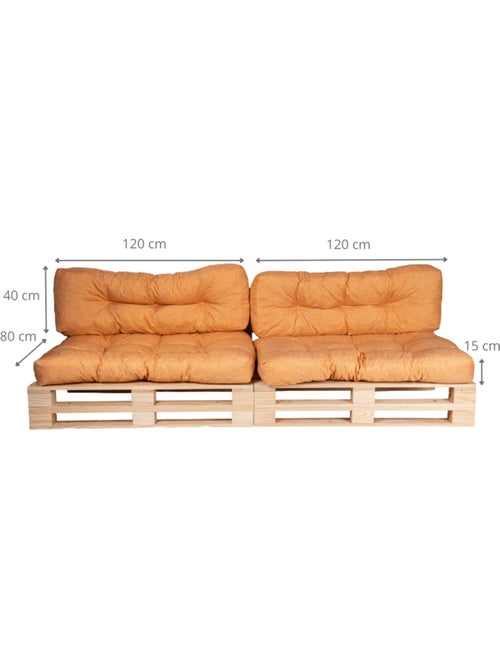 Coussins Palette lot x2 en polyester - Bananair - Kiabi Coussins Palette lot x2 en polyester - Bananair - Kiabi