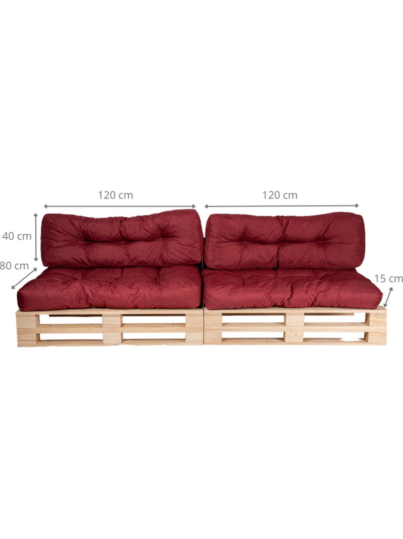 Coussins Palette lot x2 en polyester - Bananair Rouge - Kiabi