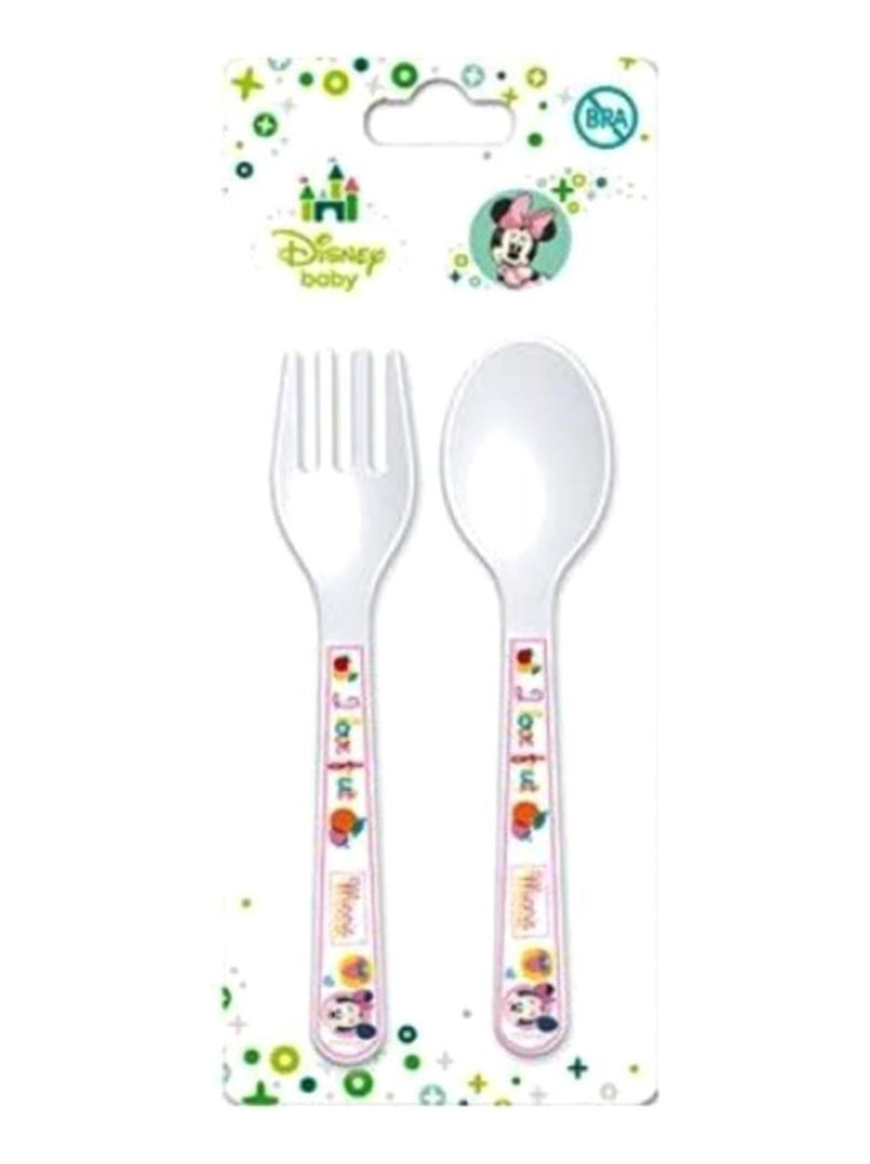 Couvert Minnie Bebe enfant cuillere fourchette Multicolore - Kiabi