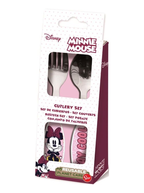 Couvert Minnie cuillere fourchette enfant bebe en metal - Kiabi