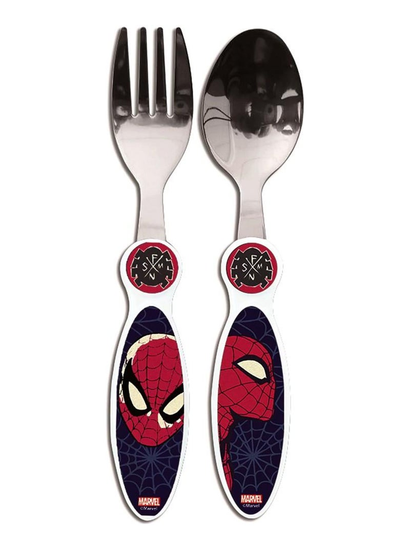 Couvert Spiderman cuillere fourchette enfant bebe en metal Multicolore - Kiabi