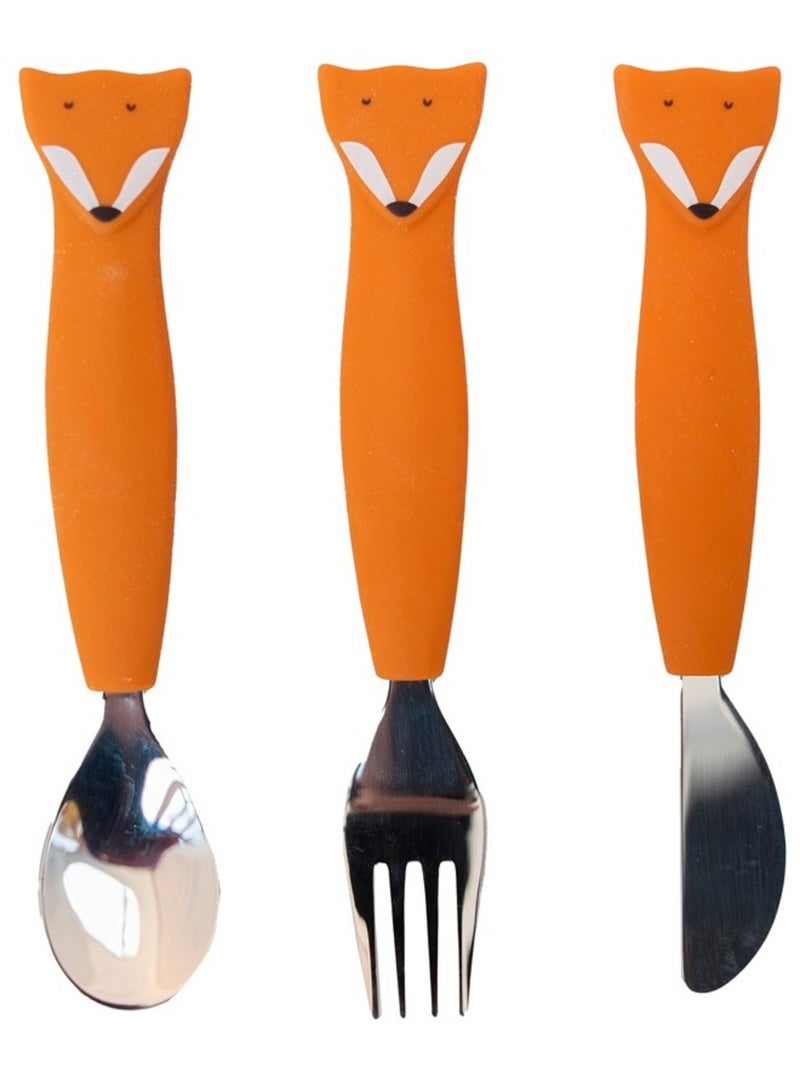 Couverts 3 pièces en silicone Orange - Kiabi