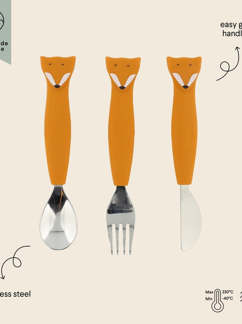 Couverts 3 pièces en silicone Orange - Kiabi