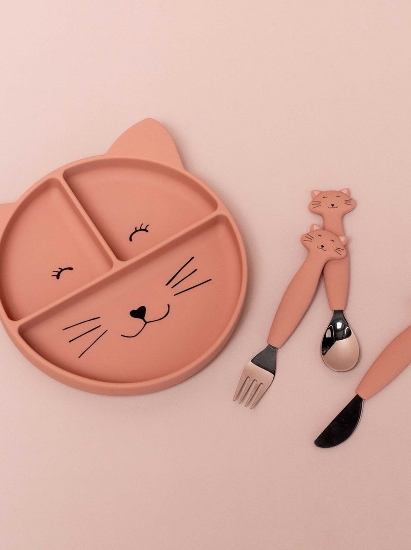 Couverts 3 pièces en silicone Rose - Kiabi