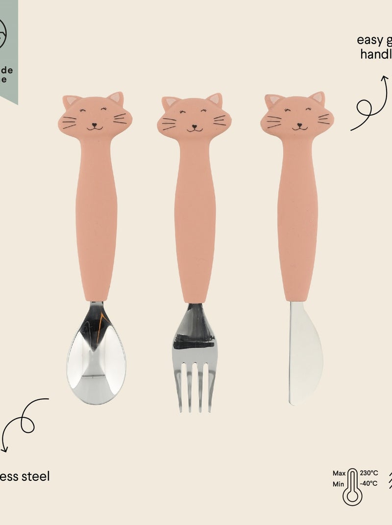 Couverts 3 pièces en silicone Rose - Kiabi