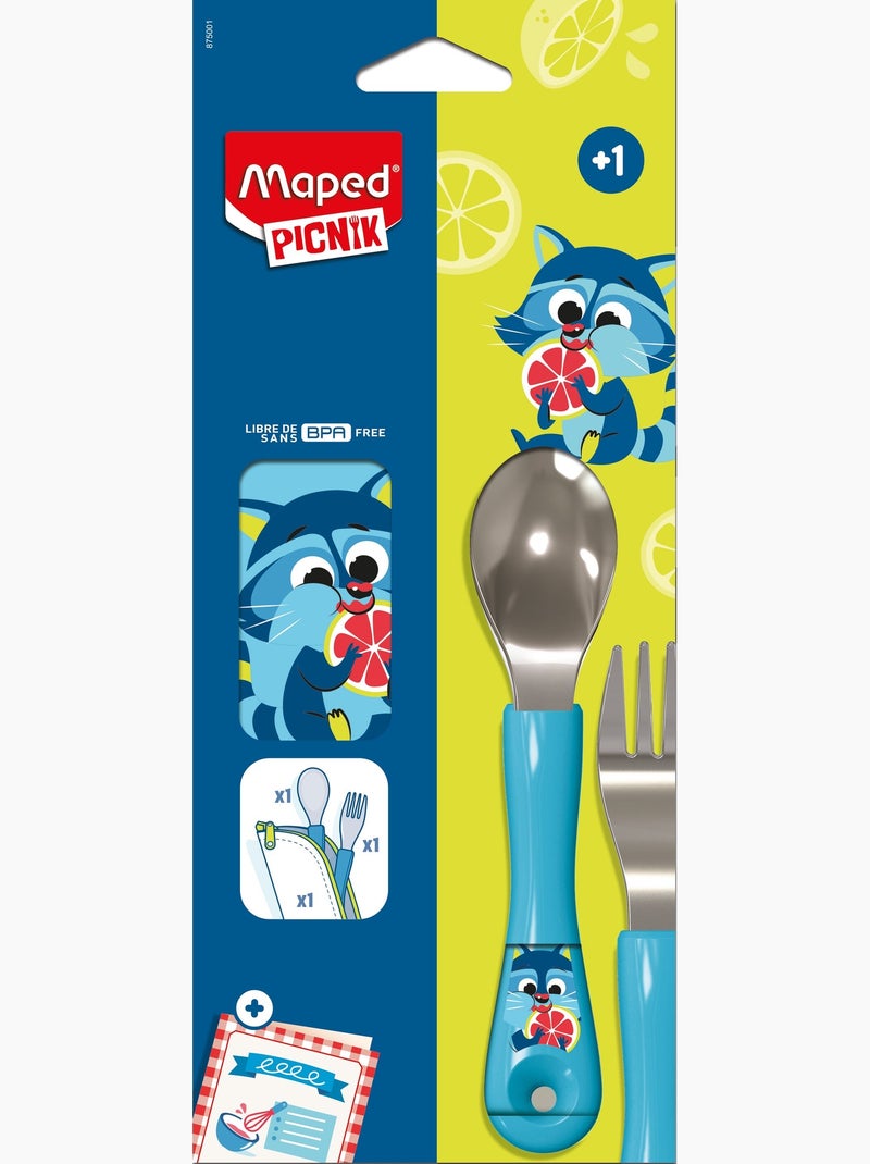 Couverts enfant avec étui Bleu - Kiabi