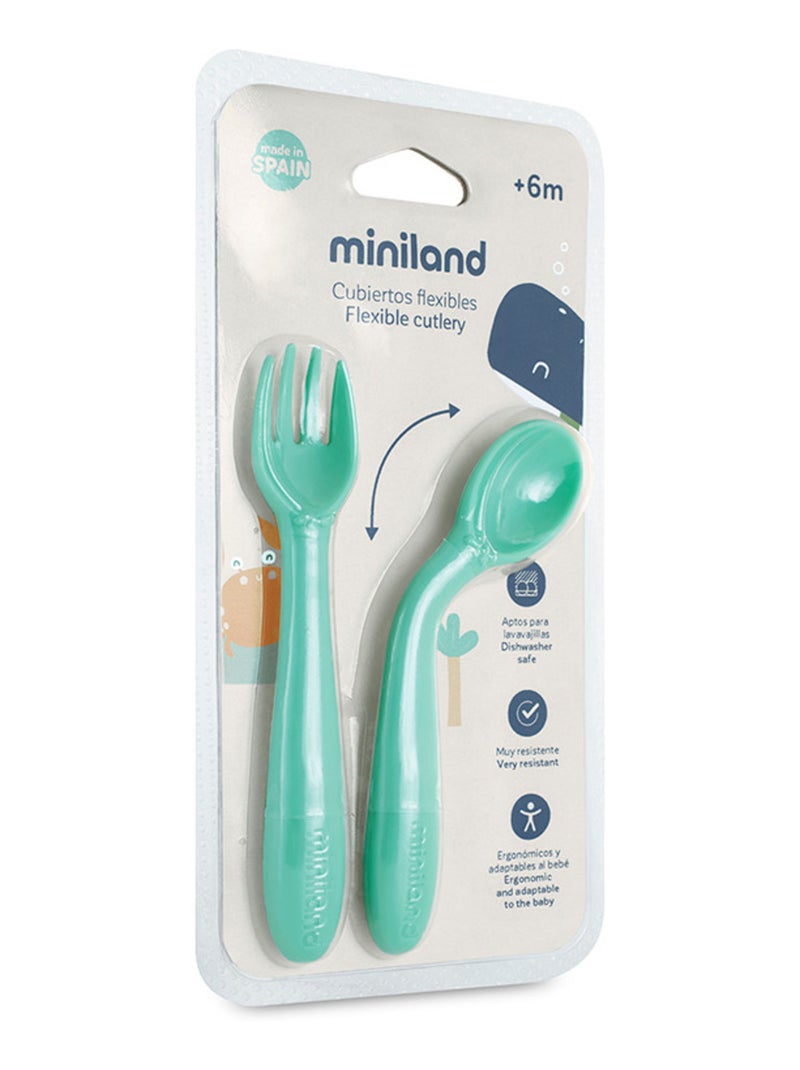 Couverts Enfant Flexibles Océan Miniland Bleu - Kiabi