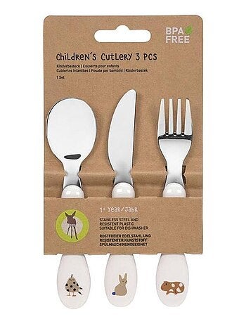 Couverts inox 3 pc Little Mateys bleu roi