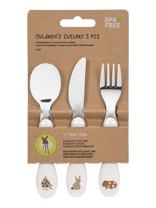 Couverts inox 3 pc Little Mateys bleu roi - Kiabi