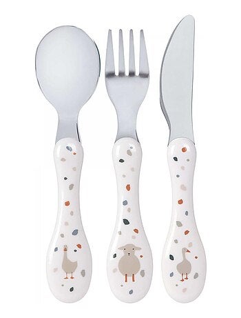 Couverts inox 3 pc Tiny Farmer Mouton/Oie