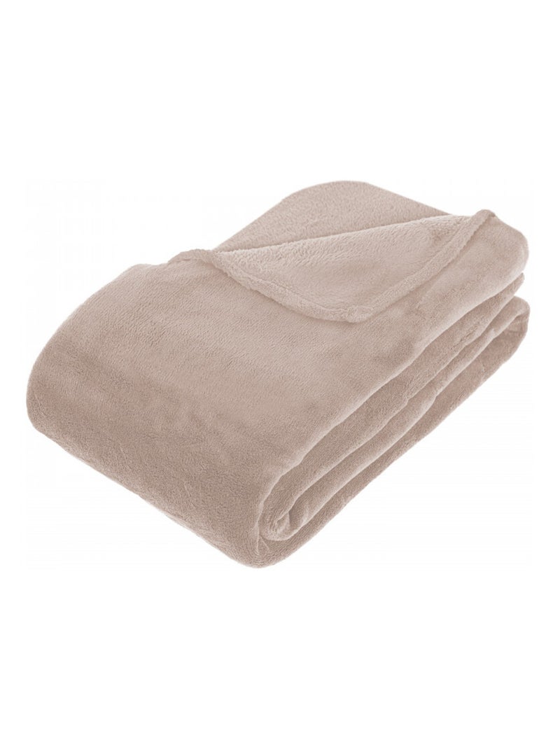 Couverture - Atmosphera - 100% Polyester Beige chiné - Kiabi