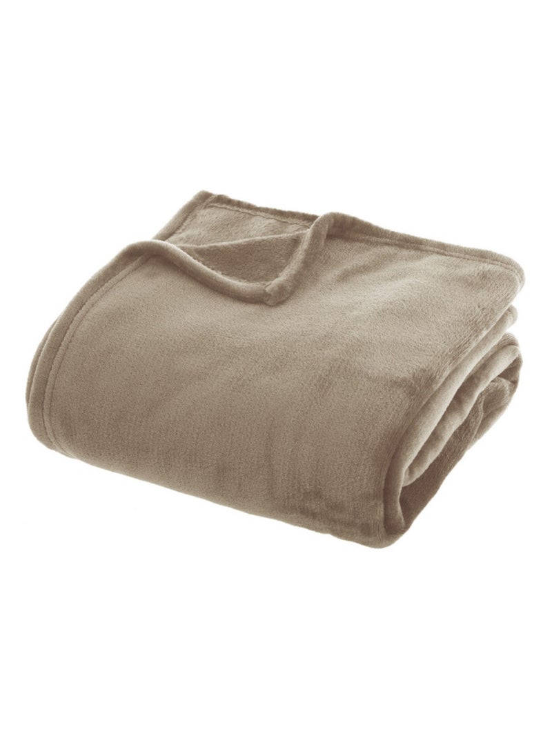 Couverture - Atmosphera - 100% Polyester Beige chiné - Kiabi