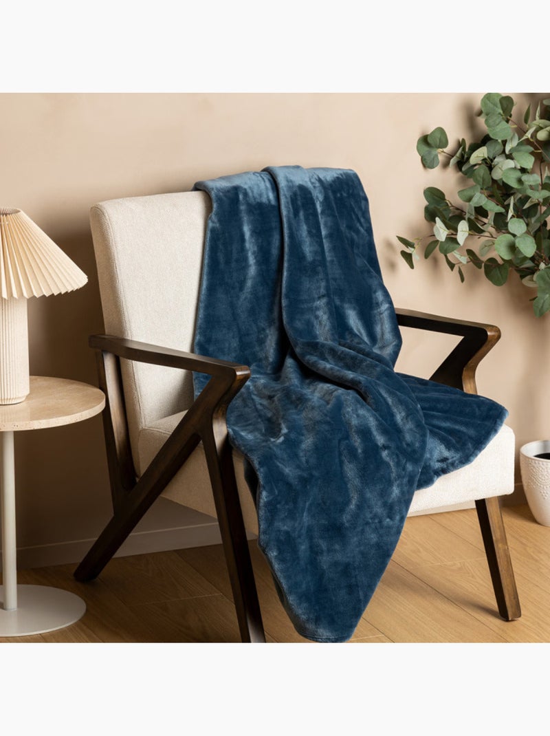 Couverture - Atmosphera - 100% Polyester Bleu paon - Kiabi