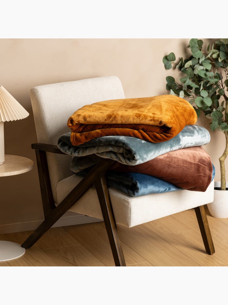 Couverture - Atmosphera - 100% Polyester Bleu paon - Kiabi