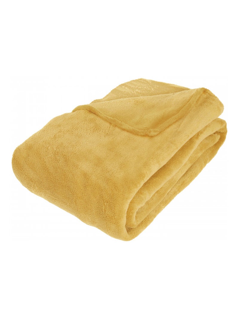 Couverture - Atmosphera - 100% Polyester Jaune foncé - Kiabi