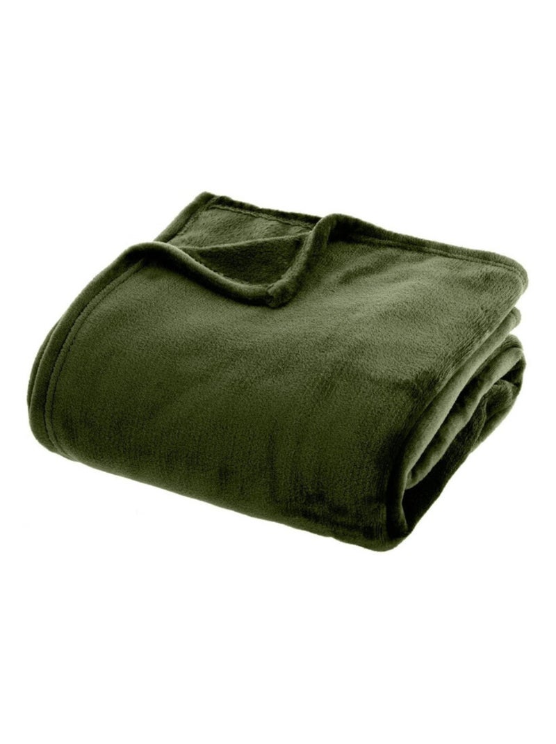 Couverture - Atmosphera - 100% Polyester Kaki - Kiabi