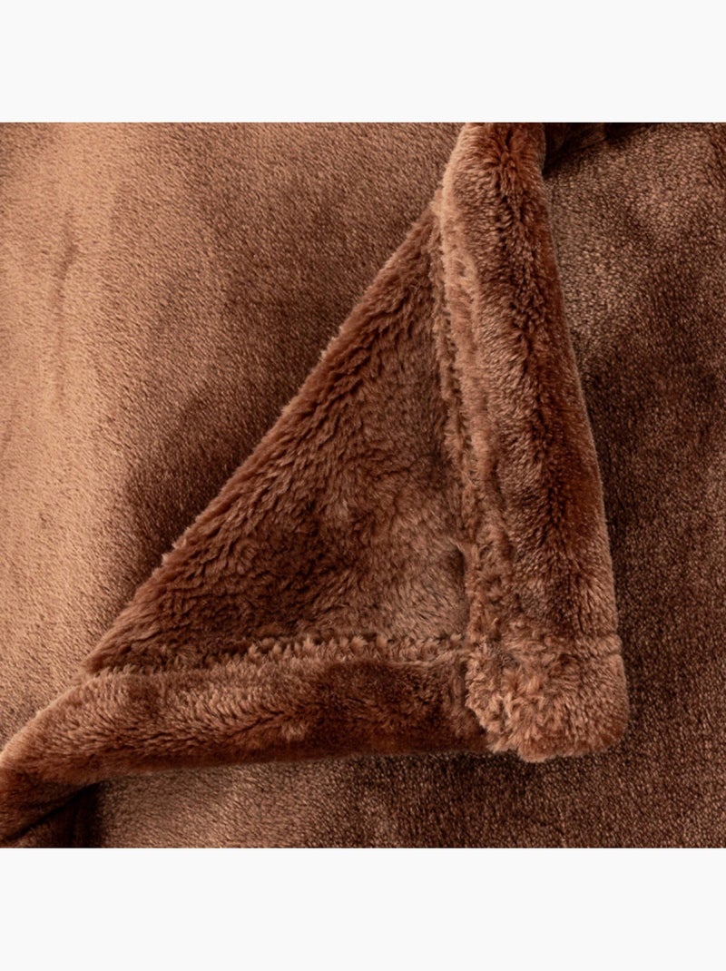 Couverture - Atmosphera - 100% Polyester Marron - Kiabi