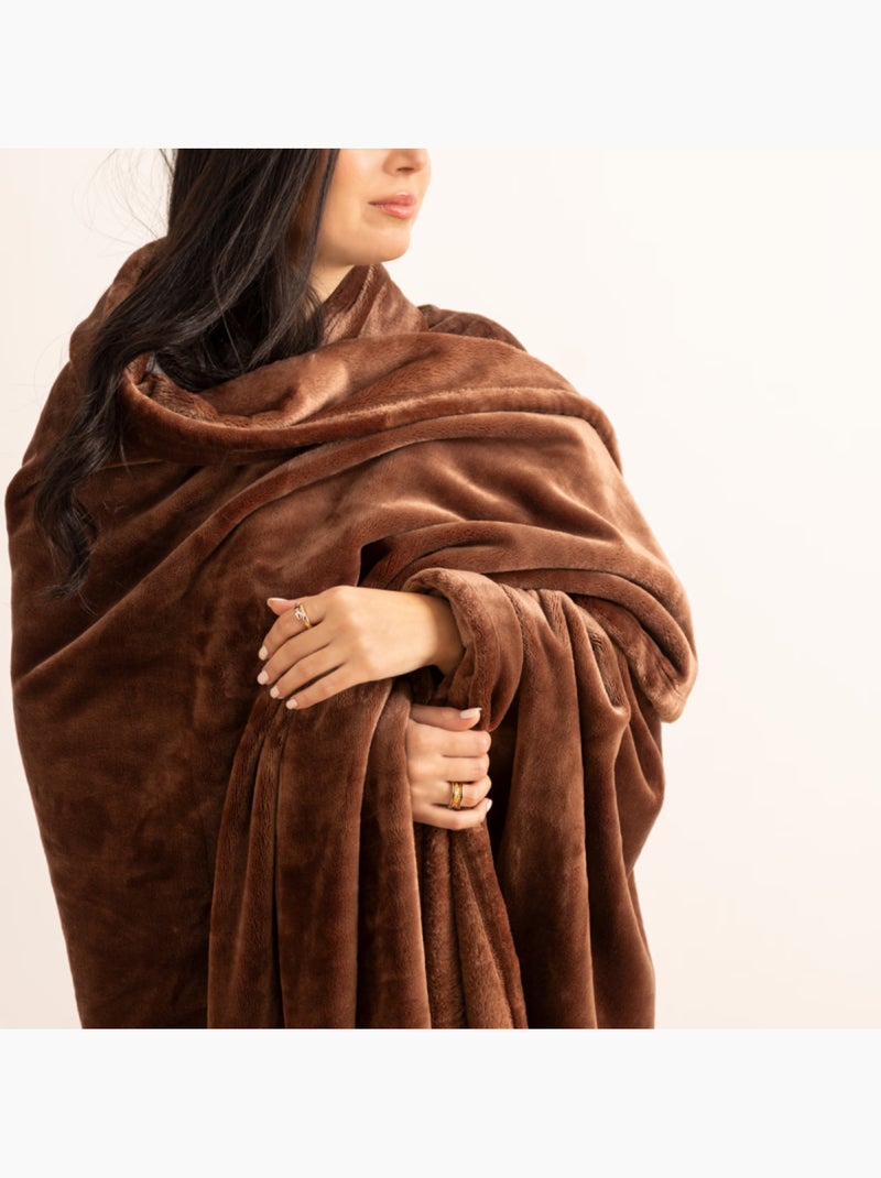 Couverture - Atmosphera - 100% Polyester Marron - Kiabi