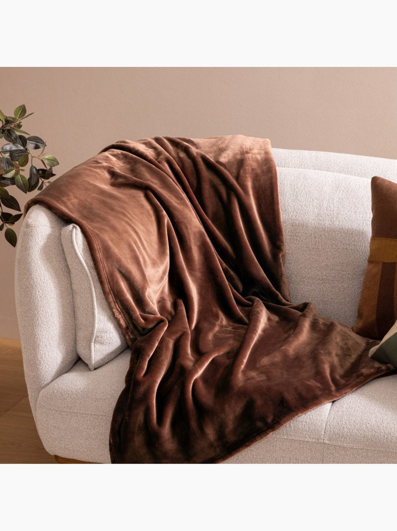 Couverture - Atmosphera - 100% Polyester Marron - Kiabi