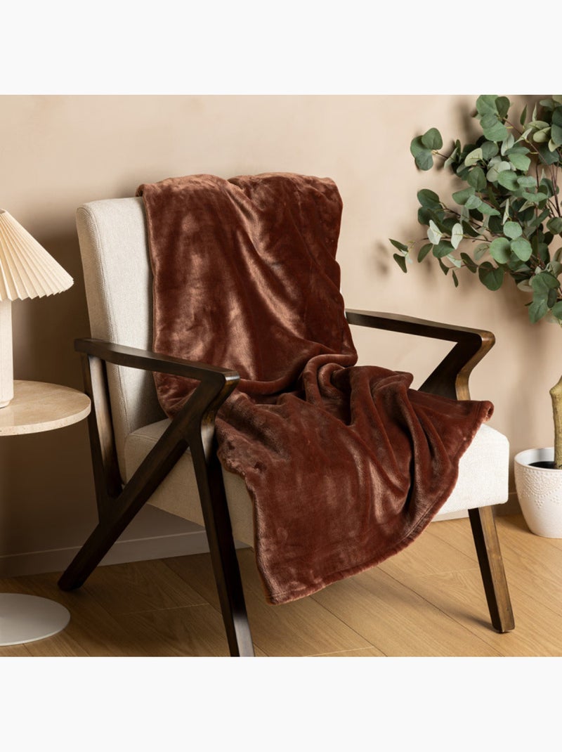 Couverture - Atmosphera - 100% Polyester Marron - Kiabi
