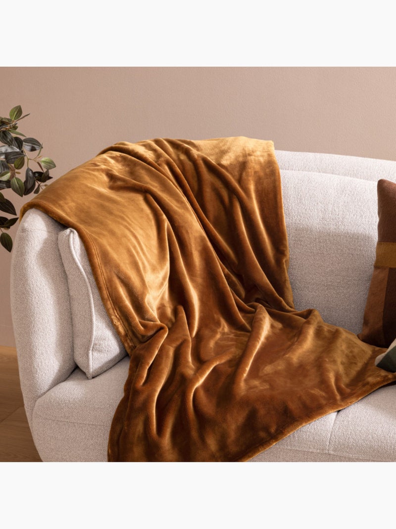 Couverture - Atmosphera - 100% Polyester Orange - Kiabi