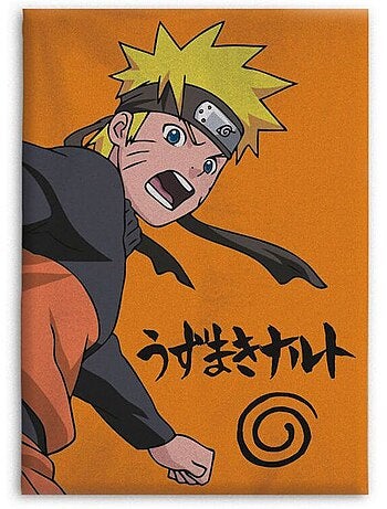 Couverture - educa borras - naruto shippuden - polaire - orange - confort et qualité