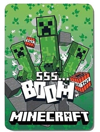 Couverture - minecraft - boom skin creeper - 100 x 140 cm - rose - synthétique