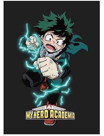 Couverture - my hero academia - 100 x 140 cm - polaire - lavable en machine - bleu