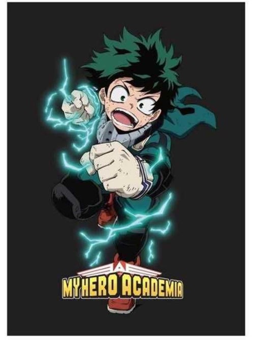 Couverture - my hero academia - 100 x 140 cm - polaire - lavable en machine - bleu - Kiabi