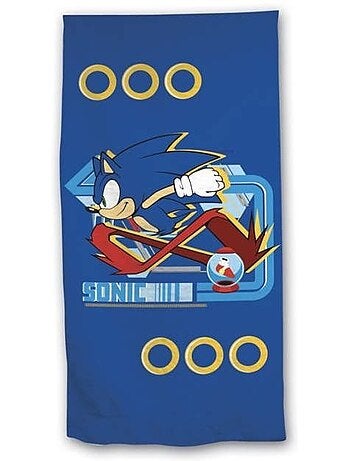 Couverture - sonic the hedgehog - 100 x 140 cm - polaire - bleu éclatant - enfant