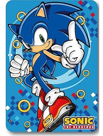 Couverture - sonic the hedgehog - 100 x 140 cm - polaire - lavable en machine - noir