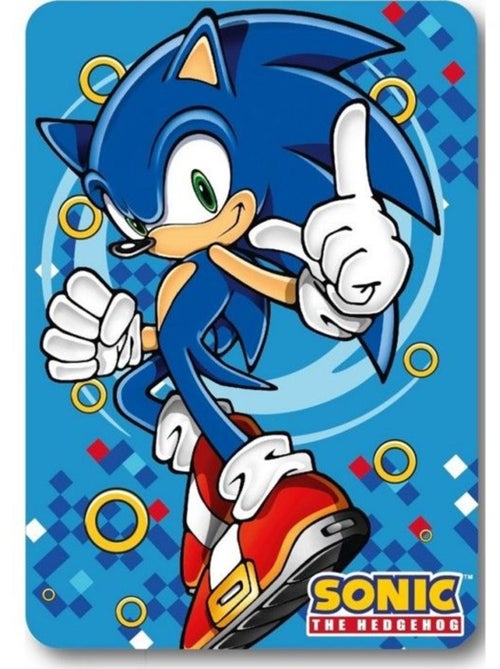 Couverture - sonic the hedgehog - 100 x 140 cm - polaire - lavable en machine - noir - Kiabi