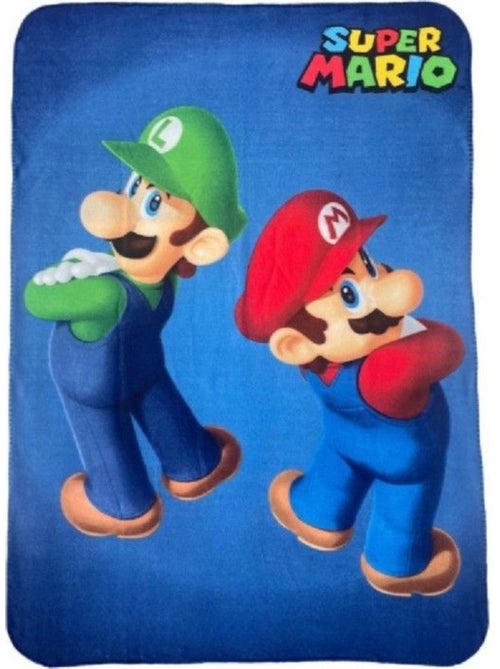 Couverture - super mario - luigi - 100 x 140 cm - lavable en machine - polyester synthétique - Kiabi