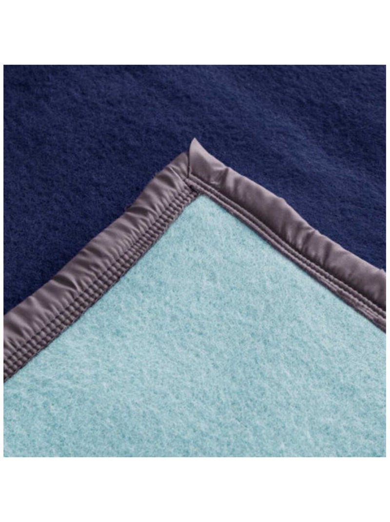 Couverture - Toison d'Or - 100% Pure laine vierge Bleu marine - Kiabi