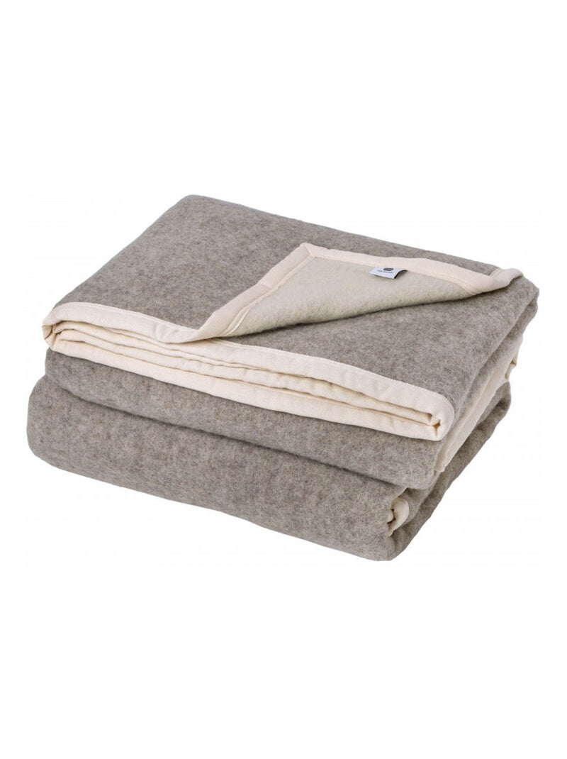 Couverture - Toison d'Or - 100% Pure laine vierge Gris taupe - Kiabi