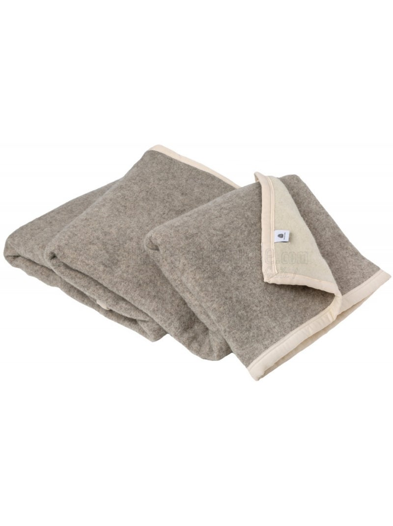 Couverture - Toison d'Or - 100% Pure laine vierge Gris taupe - Kiabi